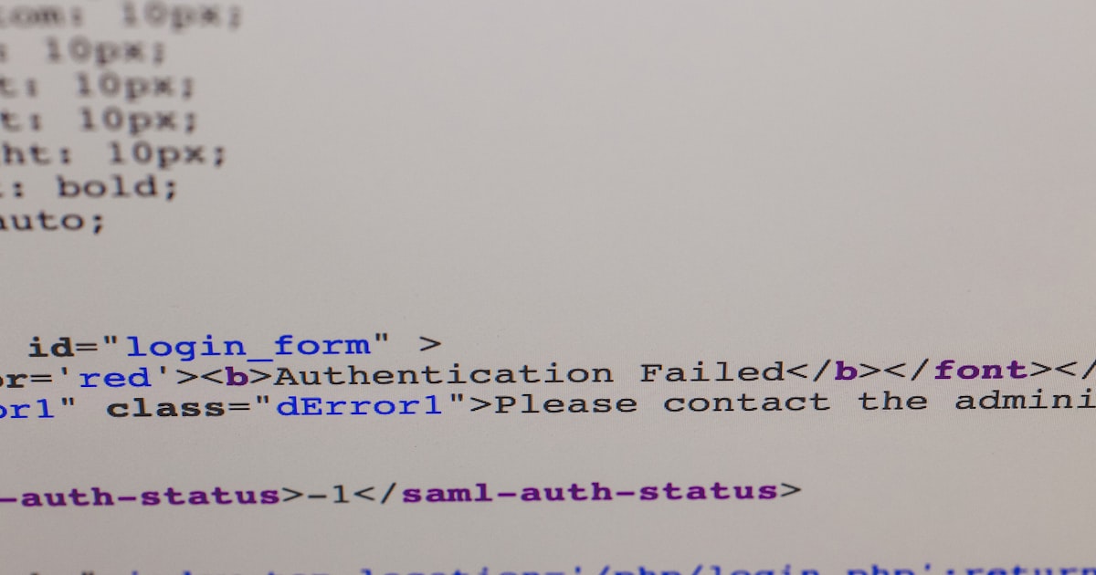 XML code structure on a developer screen